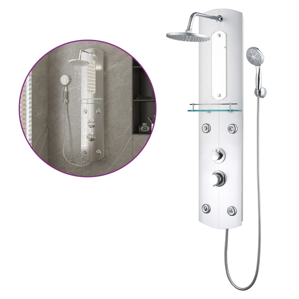 Shower Panel Unit 25x43x110 cm Silver - Millennium Furniture