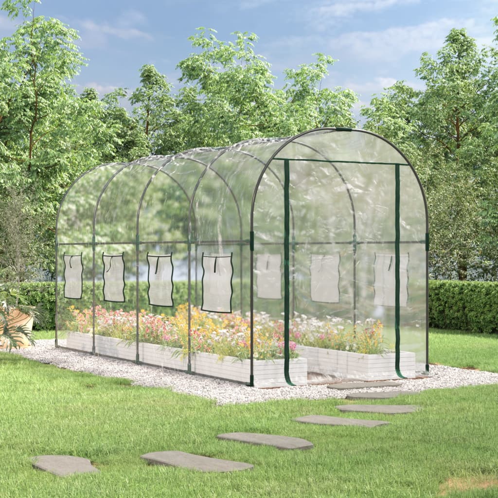 Greenhouse Transparent 160x400x190 cm PVC&Powder-coated Steel - The Home Maker