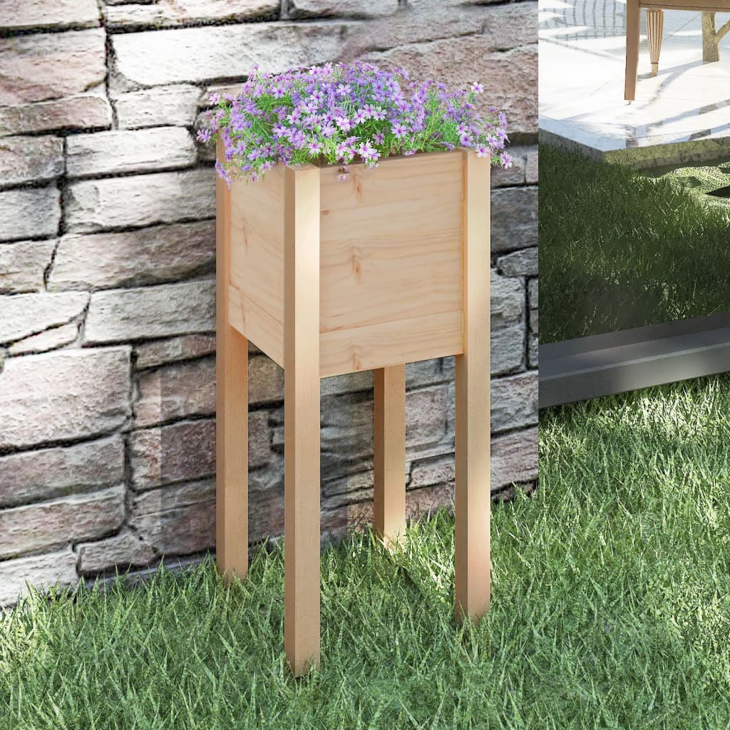 Garden Planter 31x31x70 cm Solid Pinewood - Millennium Furniture