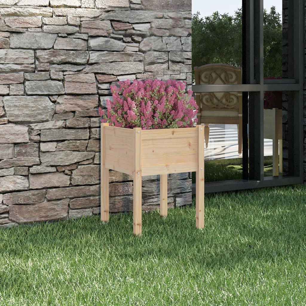 Garden Planter 50x50x70 cm Solid Pinewood - Design Hut