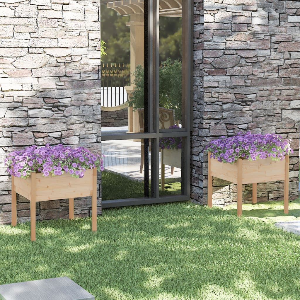 Garden Planters 2 pcs 70x70x70 cm Solid Pinewood - Sid & Sam
