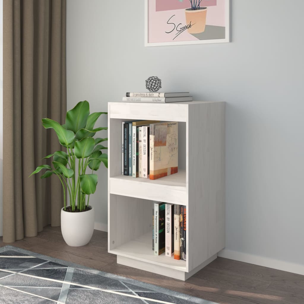 Book Cabinet White 40x35x71 cm Solid Pinewood - Discount Dealers