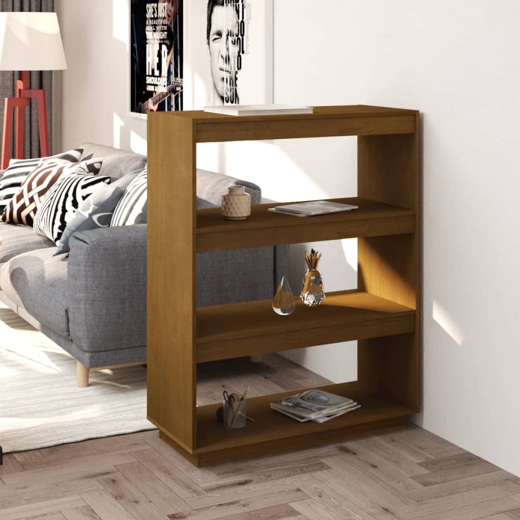 Book Cabinet/Room Divider Honey Brown 80x35x103 cm Solid Pinewood - Tyrell & Tyrell