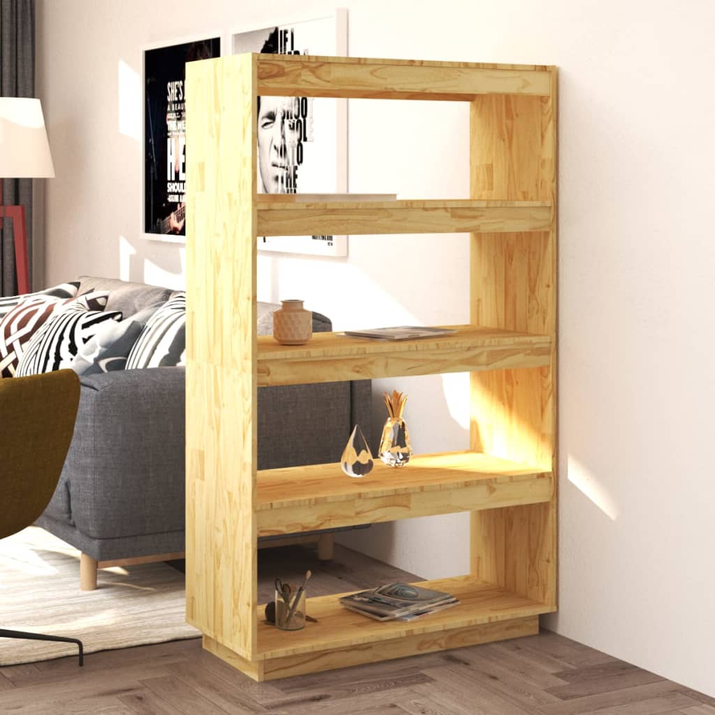 Book Cabinet/Room Divider 80x35x135 cm Solid Pinewood - Design Hut