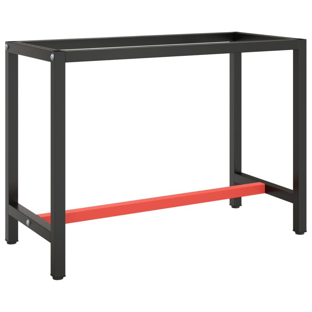 Work Bench Frame Matte Black and Matte Red 110x50x79 cm Metal - Discount Dealers