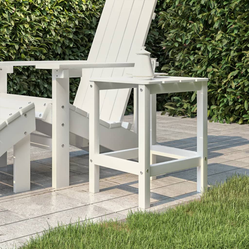 Garden Adirondack Table White 38x38x46 cm HDPE - Design Hut