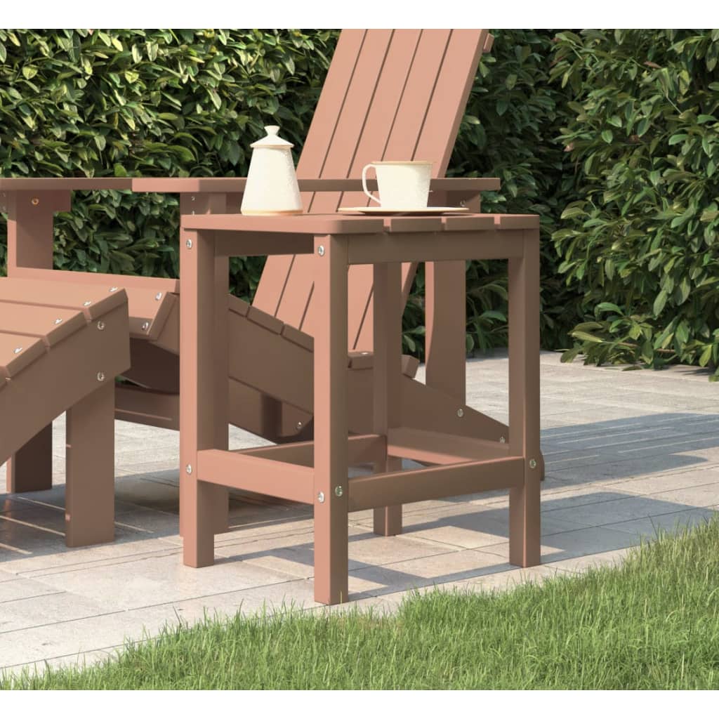 Garden Adirondack Table Brown 38x38x46 cm HDPE - Design Hut