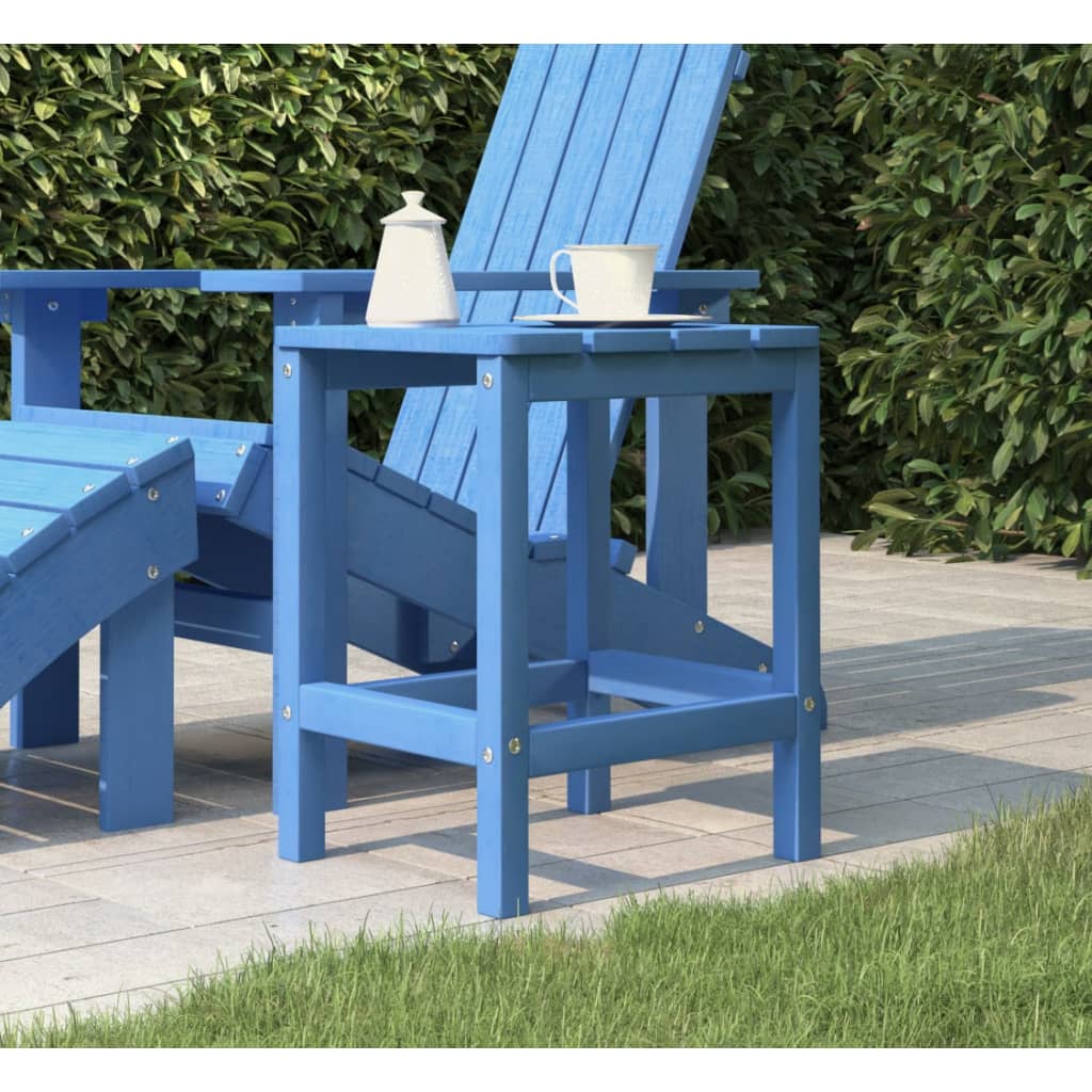 Garden Adirondack Table Aqua Blue 38x38x46 cm HDPE - The Home Maker