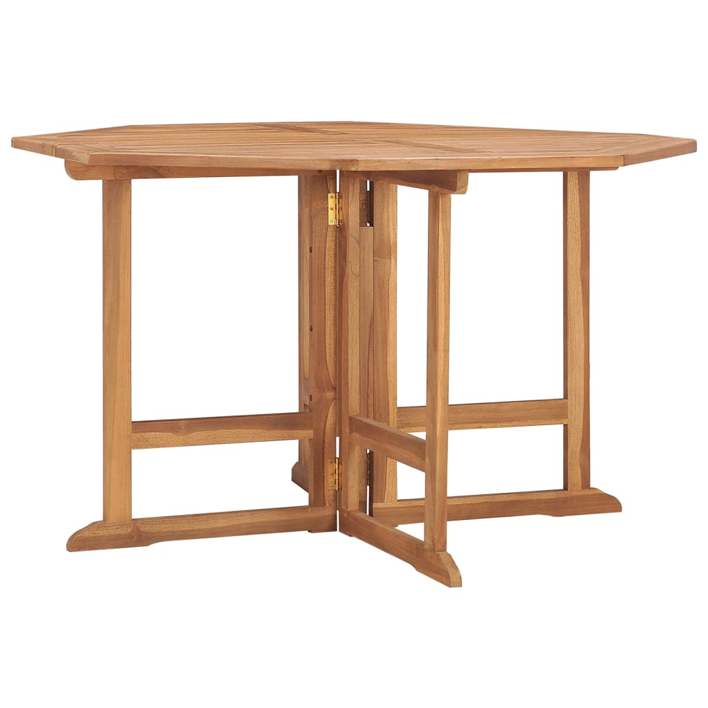 Folding Garden Dining Table 110x110x75 cm Solid Wood Teak - Style and Chic