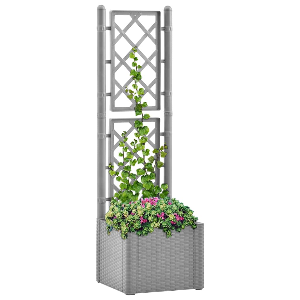 Garden Raised Bed with Trellis and Self Watering System Grey - Merkel Designers