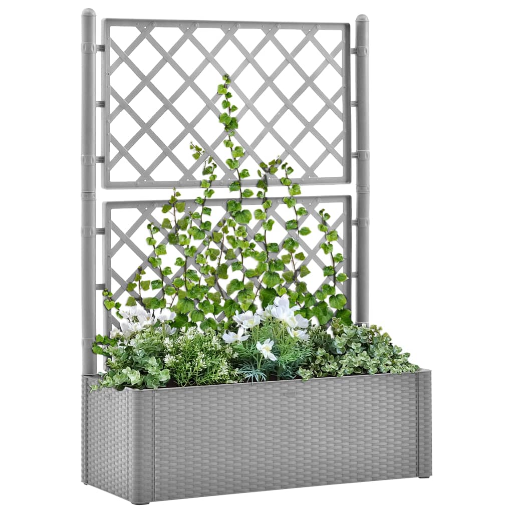 Garden Raised Bed with Trellis and Self Watering System Grey - Style and Chic