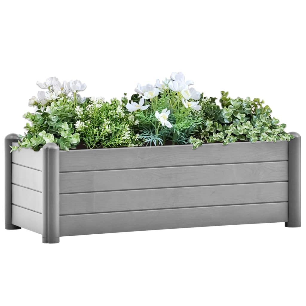 Garden Raised Bed PP Stone Grey 100x43x35 cm - Merkel Designers
