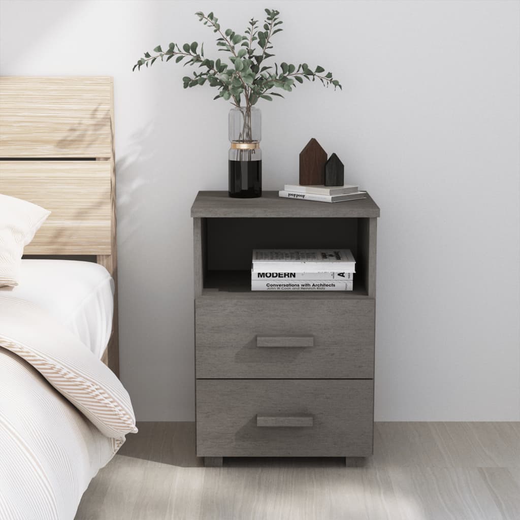 Bedside Table - NOVARA Nightstand Light Grey 40cm - Merkel Designers