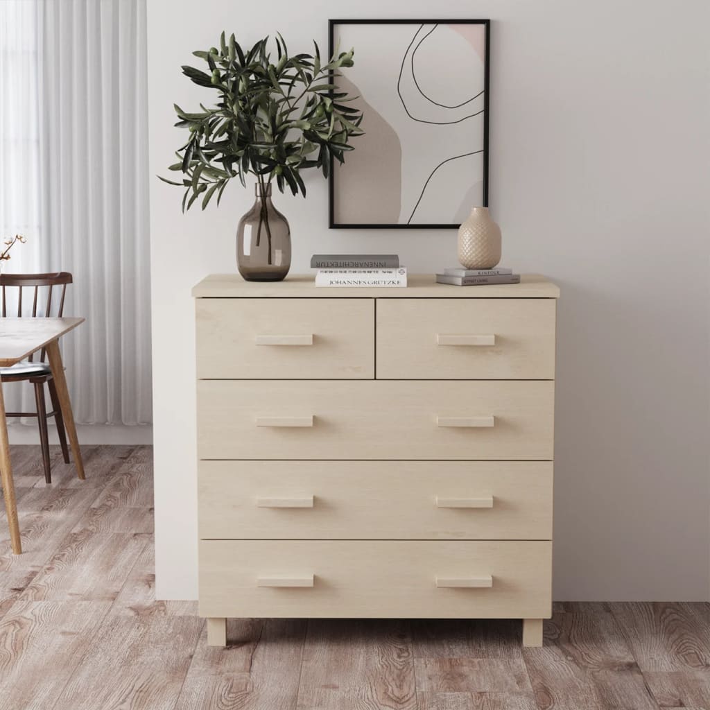 Sideboard HAMAR Honey Brown 79x40x80 cm Solid Wood Pine - Unbeatable Bargains