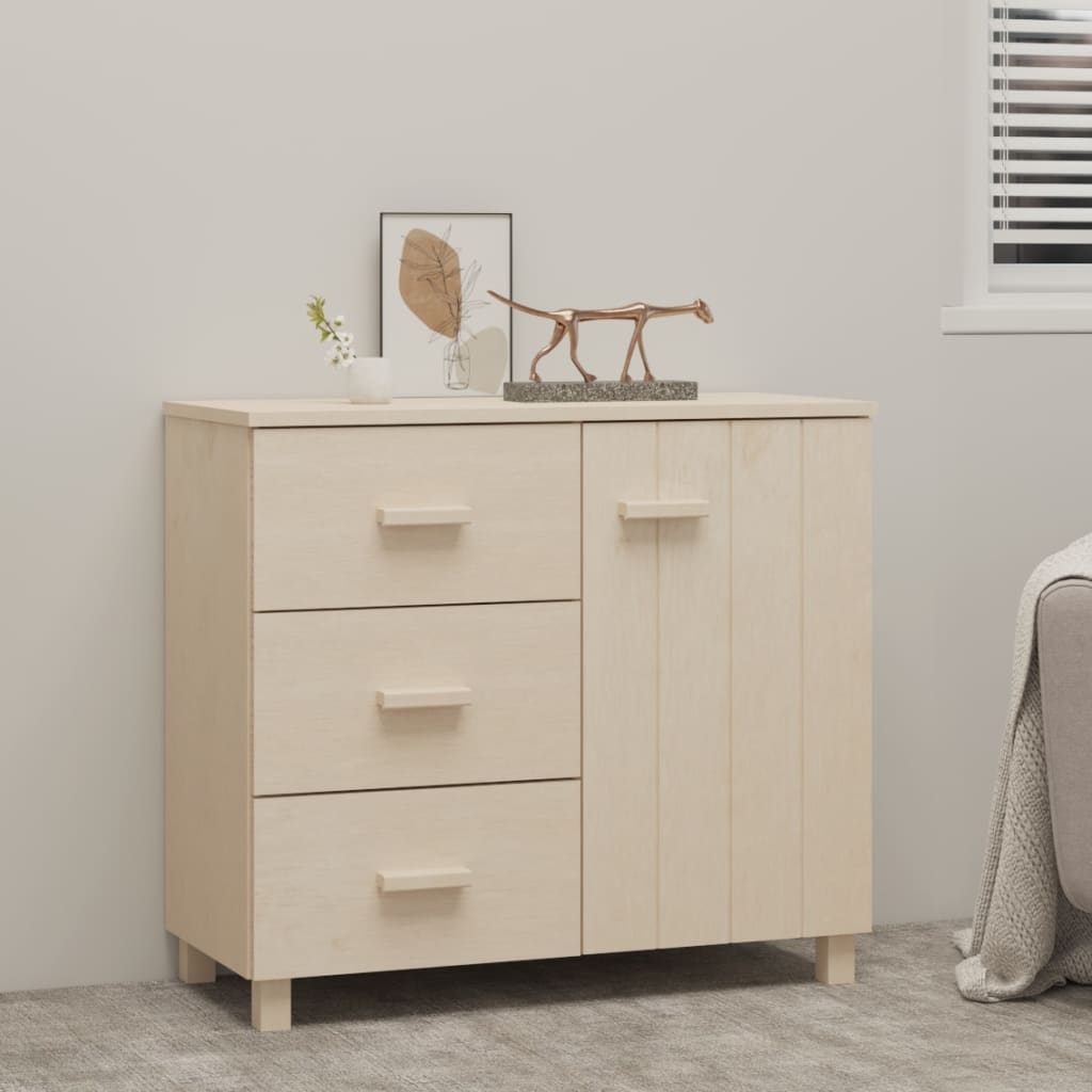 Sideboard HAMAR Honey Brown 90x40x80 cm Solid Pinewood - Brittle & Co