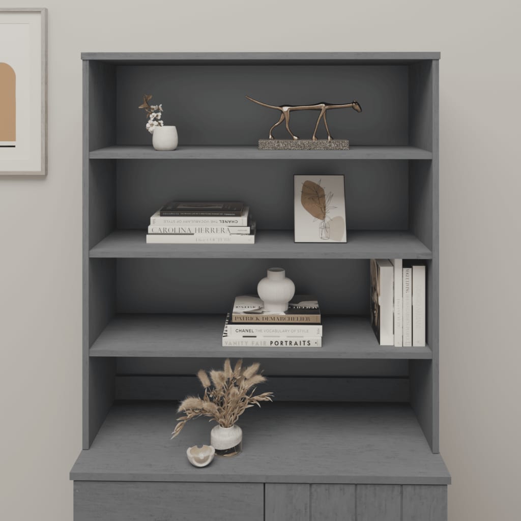 Top for Highboard HAMAR Dark Grey 90x30x100cm Solid Wood Pine - Merkel Designers