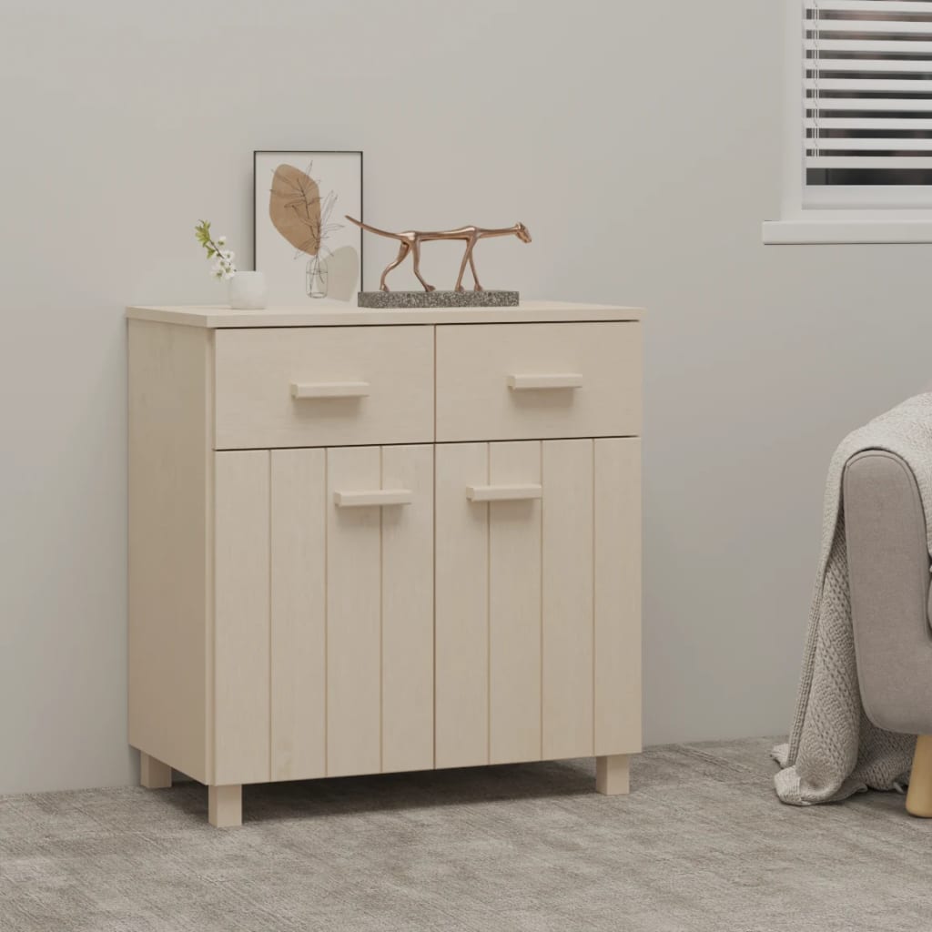 Sideboard HAMAR Honey Brown 79x40x80 cm Solid Wood Pine - Unbeatable Bargains