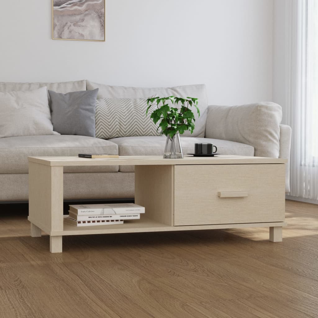 Coffee Table HAMAR Honey Brown 100x55x35 cm Solid Wood Pine - Direct Imports