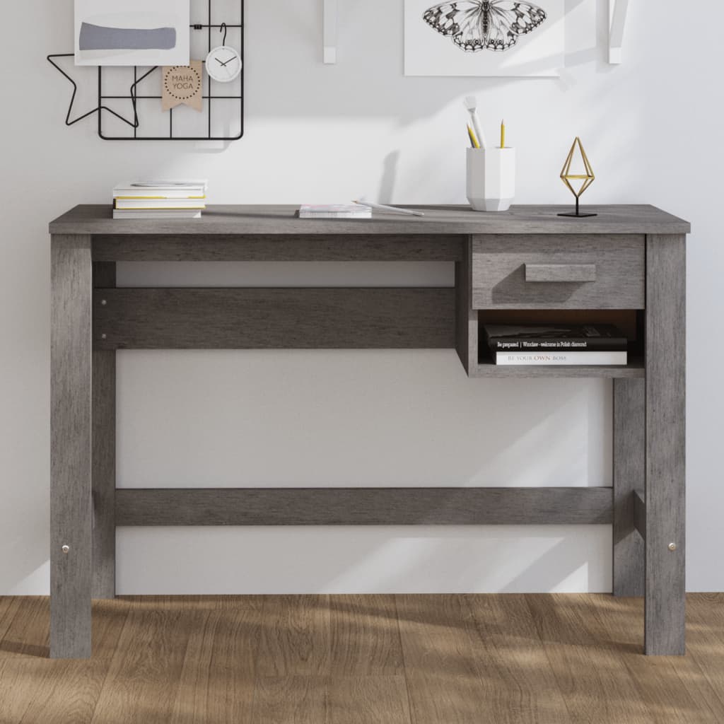 Desk HAMAR Light Grey 110x40x75 cm Solid Wood Pine - Millennium Furniture