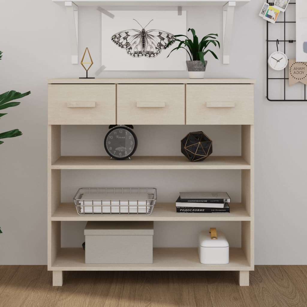Console Table HAMAR Honey Brown 90x35x90 cm Solid Wood Pine - Style and Chic