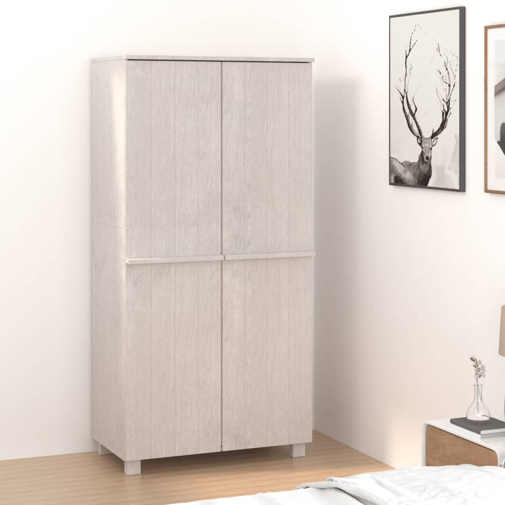Wardrobe - CHLOE 2 Door Wardrobe White 89cm - Merlin Deals
