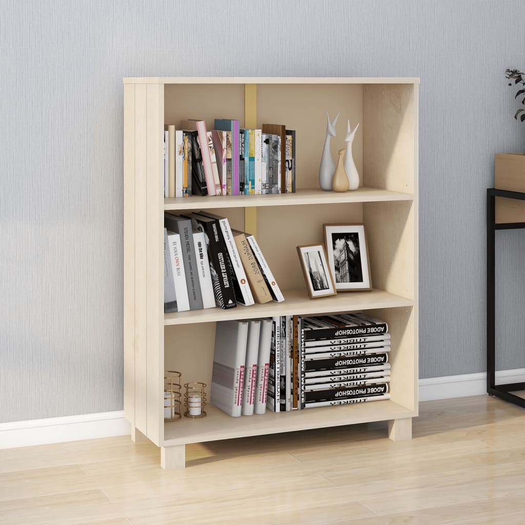 Book Cabinet HAMAR Honey Brown 85x35x112 cm Solid Wood Pine - Direct Imports