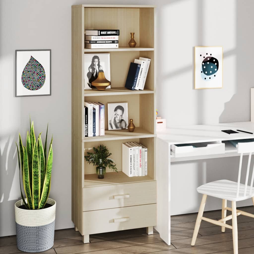 Highboard HAMAR Honey Brown 60x35x180 cm Solid Wood Pine - Unbeatable Bargains