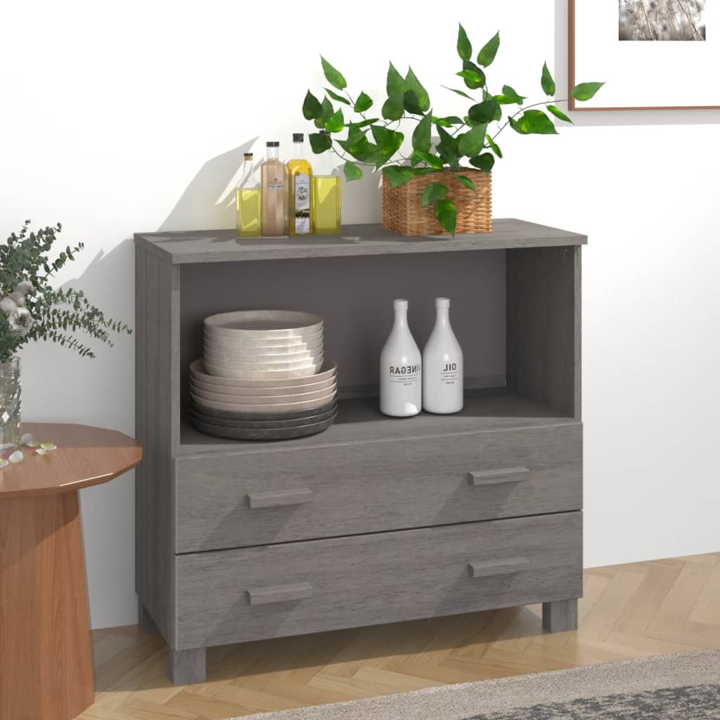 Sideboard HAMAR Light Grey 85x35x80 cm Solid Wood Pine - Direct Imports