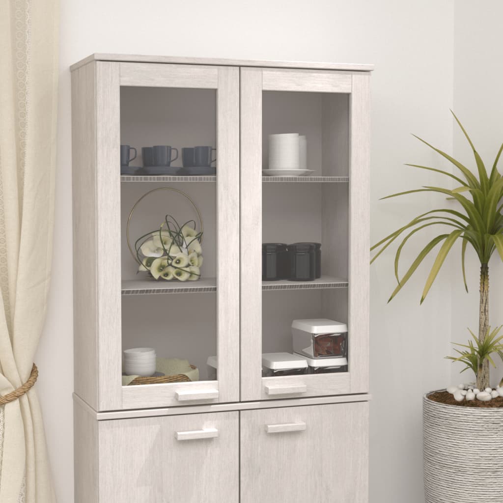 Top for Highboard HAMAR White 85x35x100 cm Solid Wood Pine - Decor Base