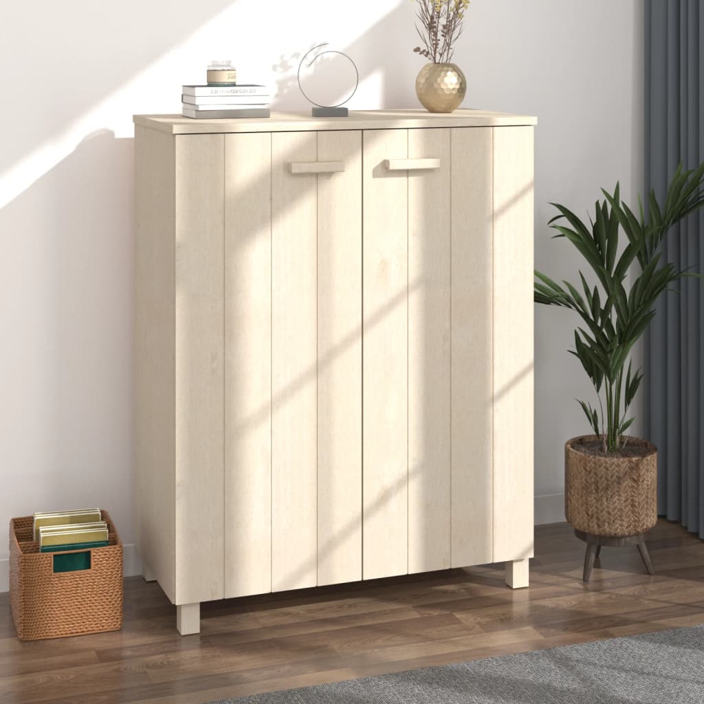 Shoe Cabinet HAMAR Honey Brown 85x40x108 cm Solid Wood Pine - Design Hut