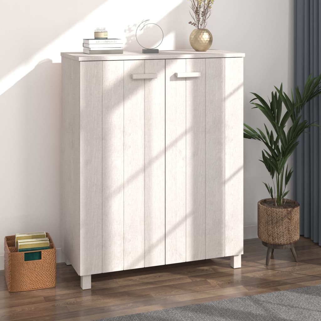 Shoe Cabinet HAMAR White 85x40x108 cm Solid Wood Pine - Millennium Furniture