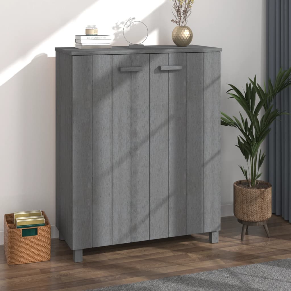 Shoe Cabinet HAMAR Dark Grey 85x40x108 cm Solid Wood Pine - Brittle & Co
