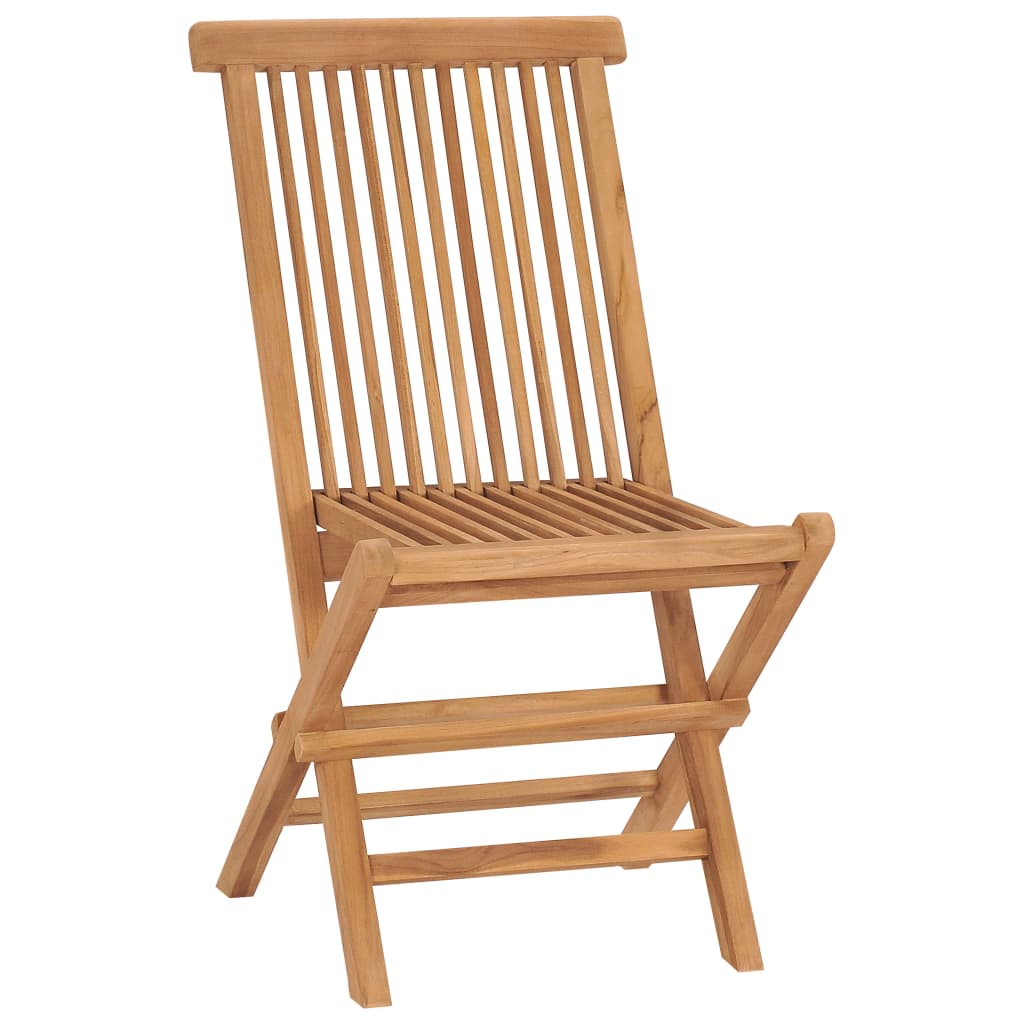Folding Garden Chairs 8 pcs Solid Teak Wood - All Things Good