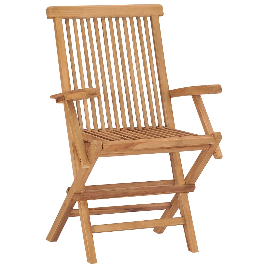 Folding Garden Chairs 4 pcs Solid Teak Wood - All Things Good