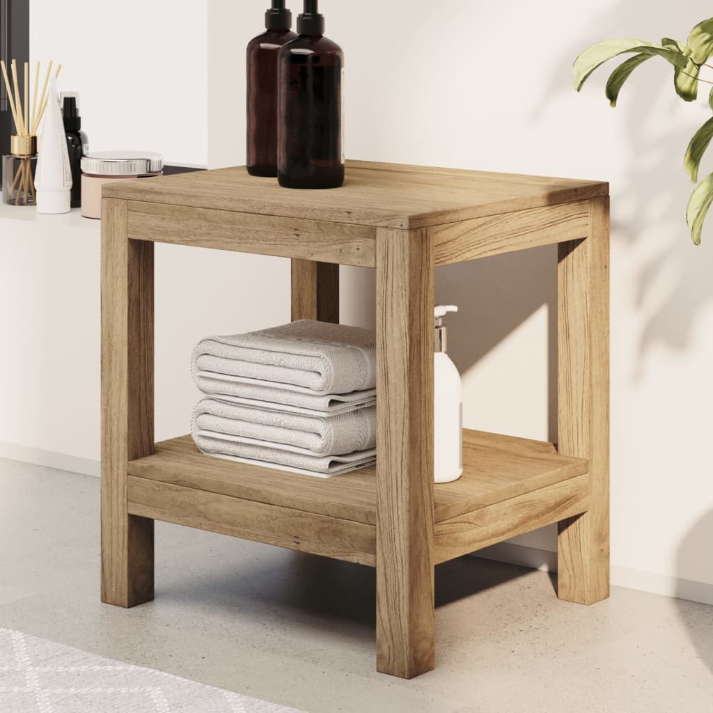 Bathroom Side Table 45x35x45 cm Solid Wood Teak - Sid & Sam