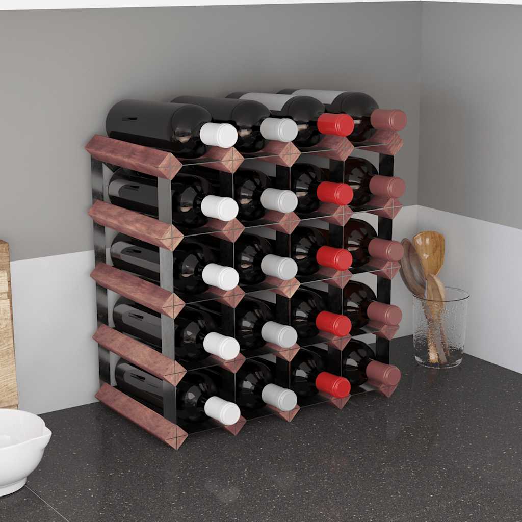 Wine Rack for 20 Bottles Brown Solid Wood Pine - Brittle & Co