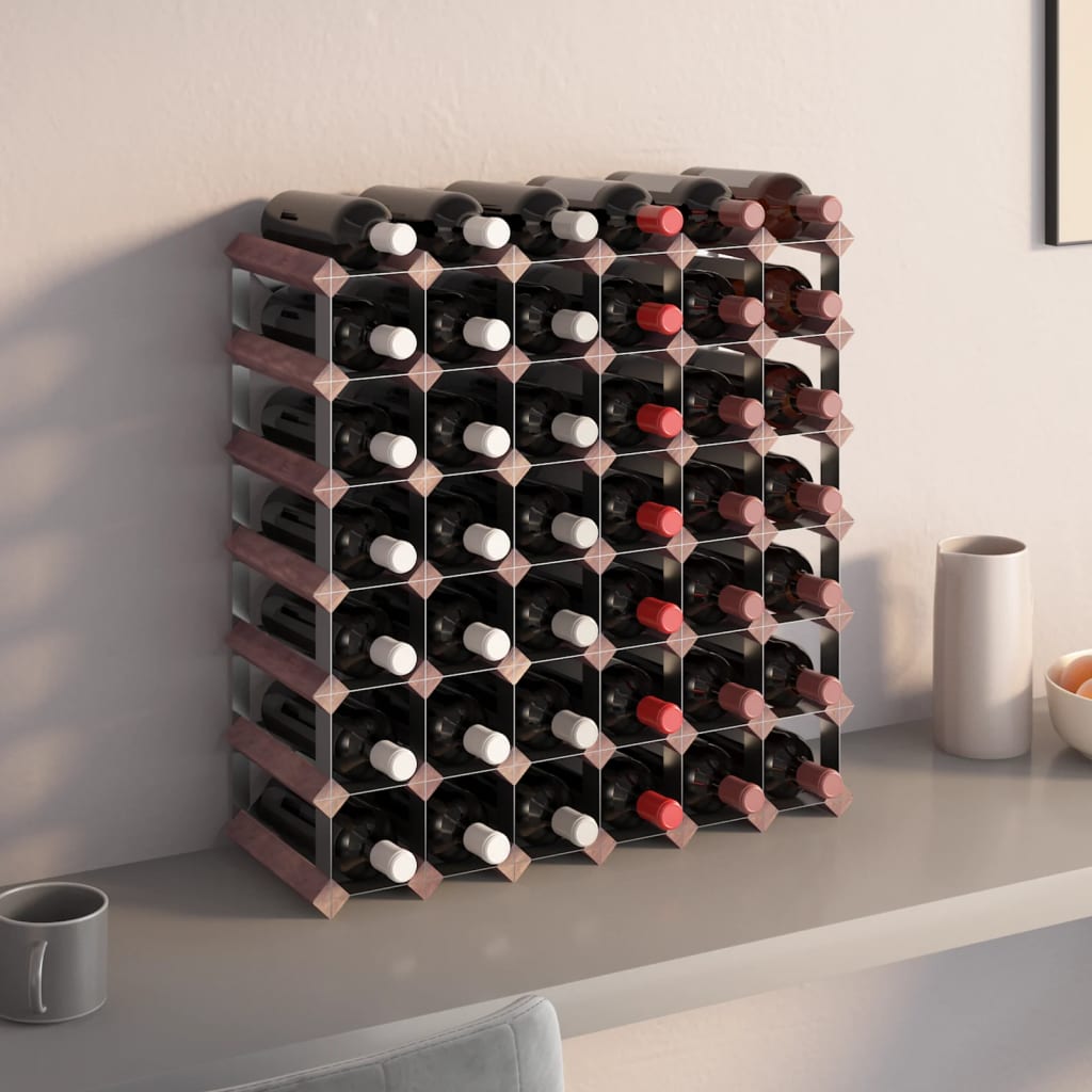 Wine Rack for 42 Bottles Brown Solid Wood Pine - Design Hut