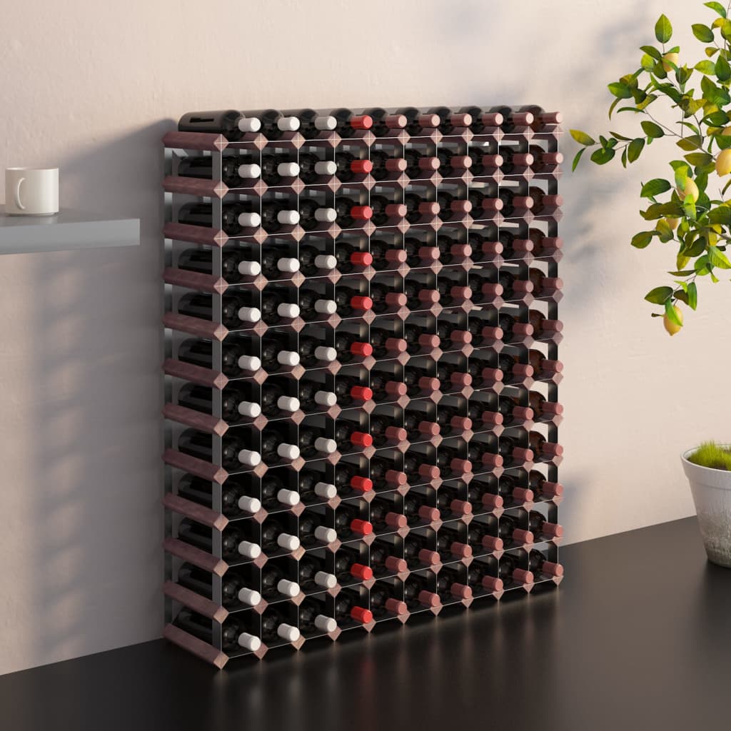 Wine Rack for 120 Bottles Brown Solid Wood Pine - Merlin Deals