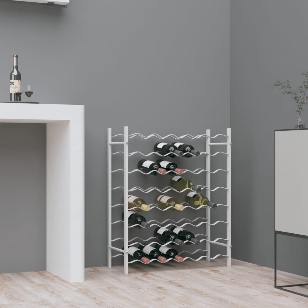 Wine Rack for 48 Bottles White Metal - Millennium Furniture