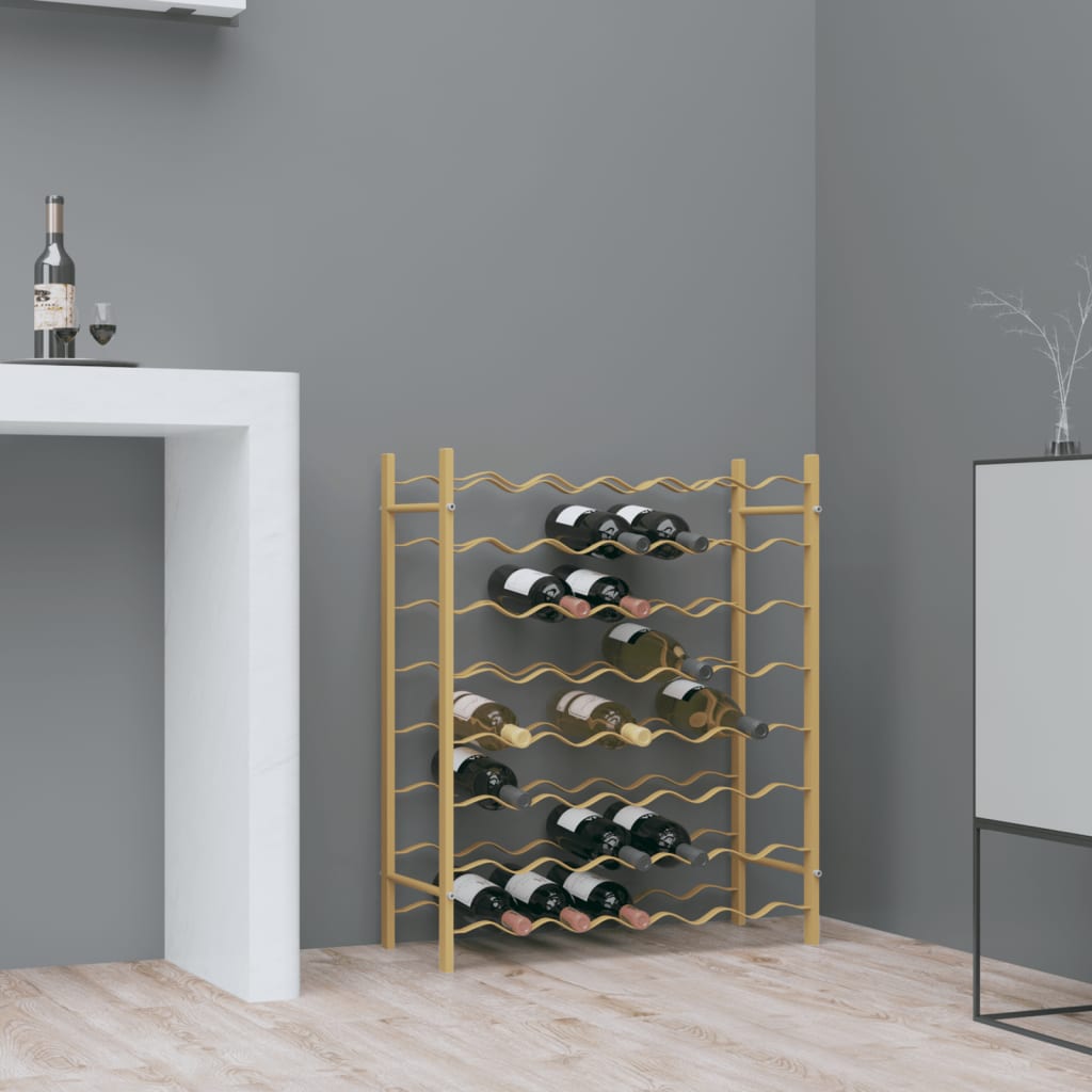 Wine Rack for 48 Bottles Gold Metal - Design Hut