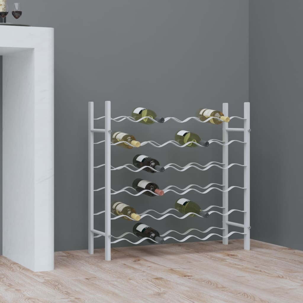 Wine Rack for 36 Bottles White Metal - Sid & Sam