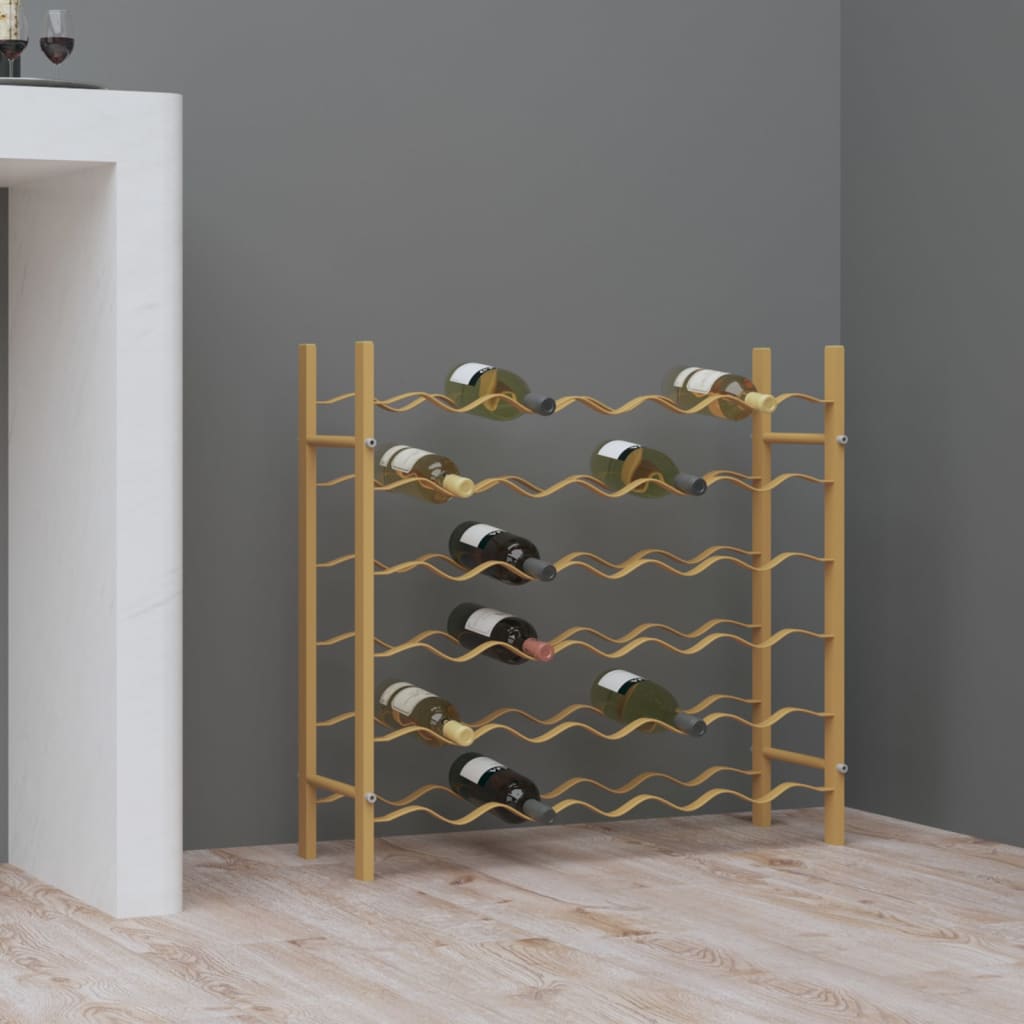 Wine Rack for 36 Bottles Gold Metal - The Home Maker