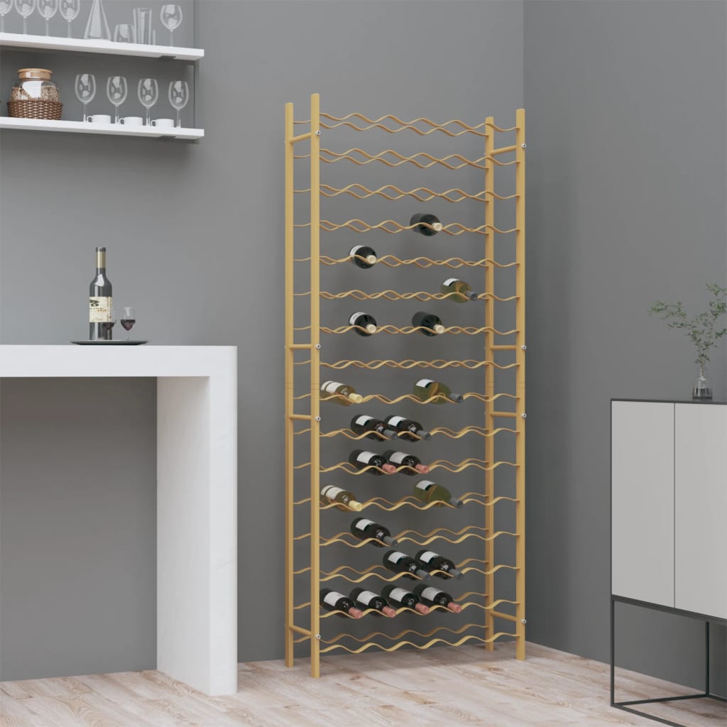 Wine Rack for 96 Bottles Gold Metal - Direct Imports