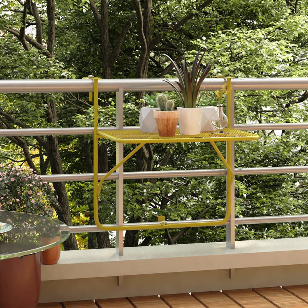 Balcony Table Gold 60x40 cm Steel - Decor Base