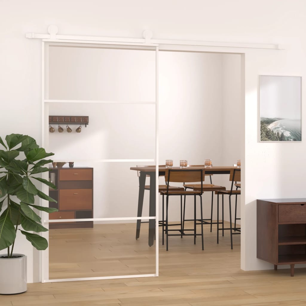 Sliding Door ESG Glass and Aluminium 102.5x205 cm White - Casper Homes