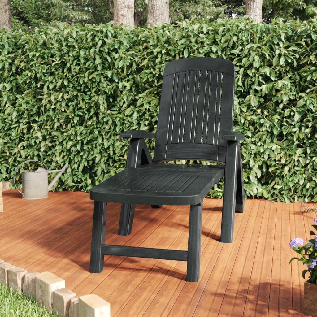 Folding Sun Lounger Polypropylene Green - All Things Good