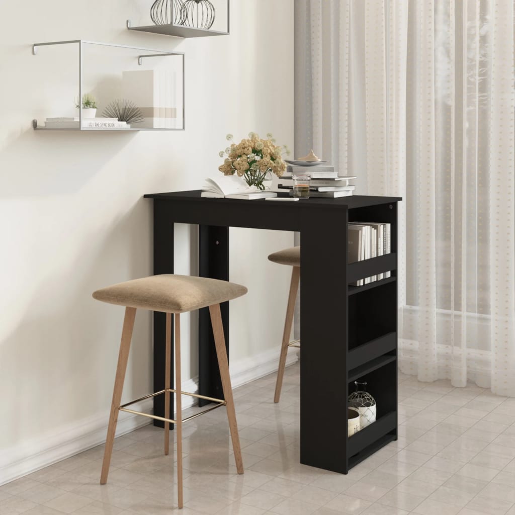 Bar Table with Storage Rack Black 102x50x103.5 cm Engineered Wood - Direct Imports