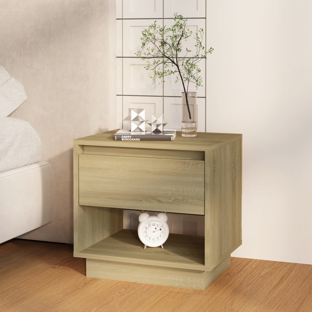 Bedside Table - FREMONT Nightstand Sonoma Oak 45cm - R and M Furniture