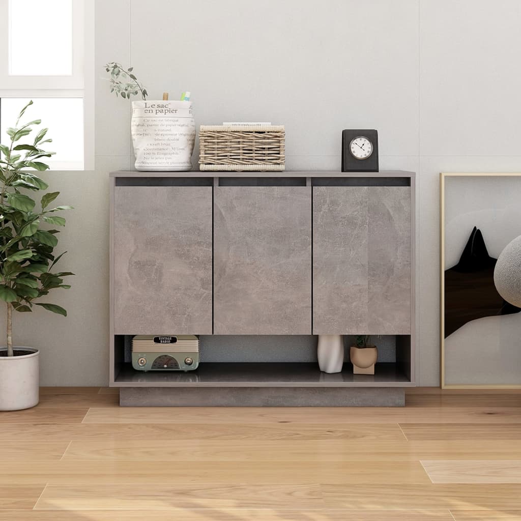 Sideboard Concrete Grey 97x31x75 cm Engineered Wood - Brittle & Co