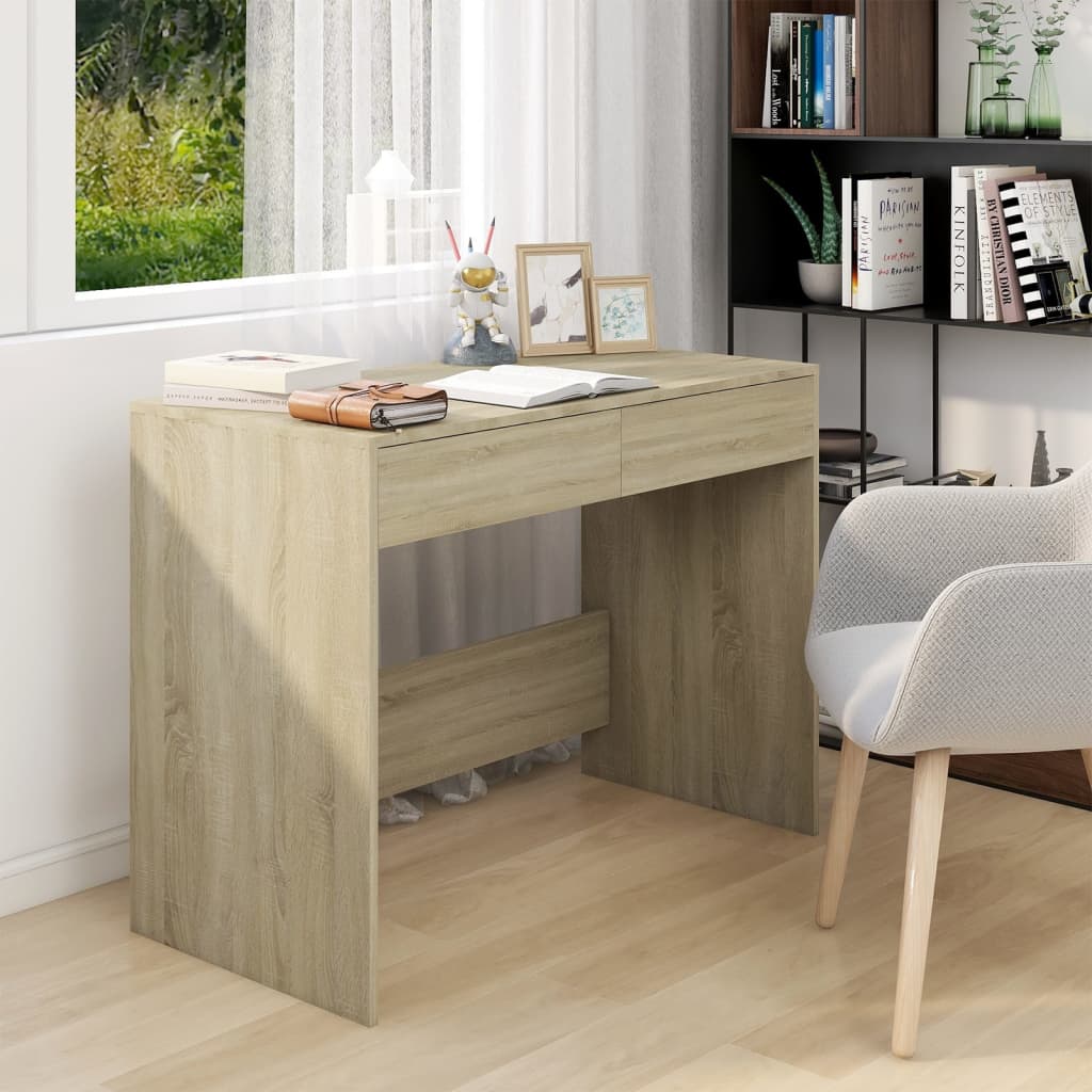 Desk Sonoma Oak 101x50x76.5 cm Engineered Wood - The Home Maker